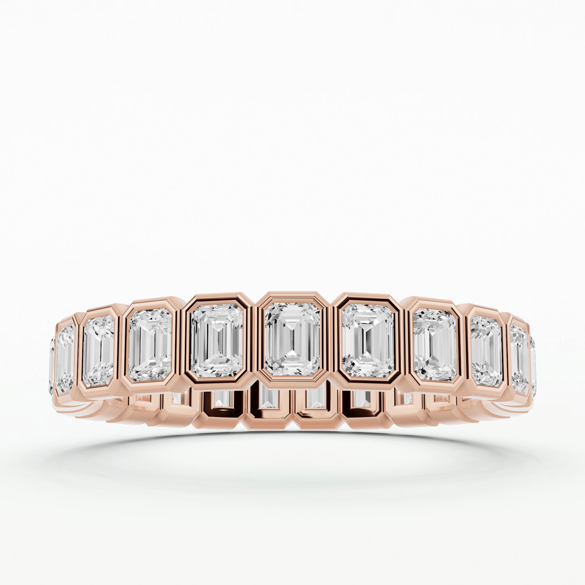Bezel Set Lab Grown Diamond Eternity Band-Emerald Cut – Dream Diamonds ...