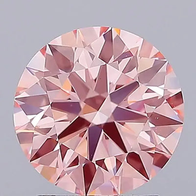 2.08ct Round Lab Grown Diamond (Fancy Vivid Pink, Clarity VVS2, Cut ID, IGI)