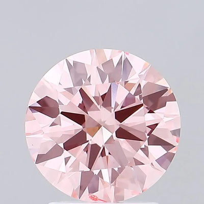 2.00ct Round Lab Grown Diamond (Fancy Vivid Pink, Clarity VS2, Cut EX, IGI)
