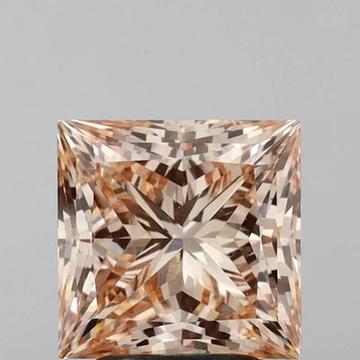 3.32ct Princess Lab Grown Diamond (Fancy Pinkish Brown, Clarity VS1, IGI)