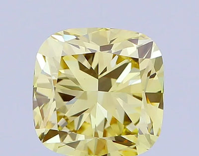 2.52ct Cushion brilliant Lab Grown Diamond (Colour Fancy Intense Yellow, Clarity VVS2, IGI Certified)