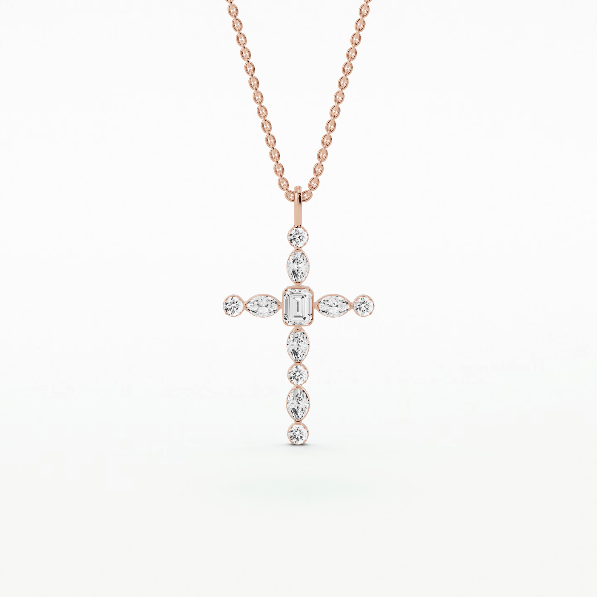 Fancy Shaped Lab Grown Diamond Cross Pendant-Multi Stone – Dream ...