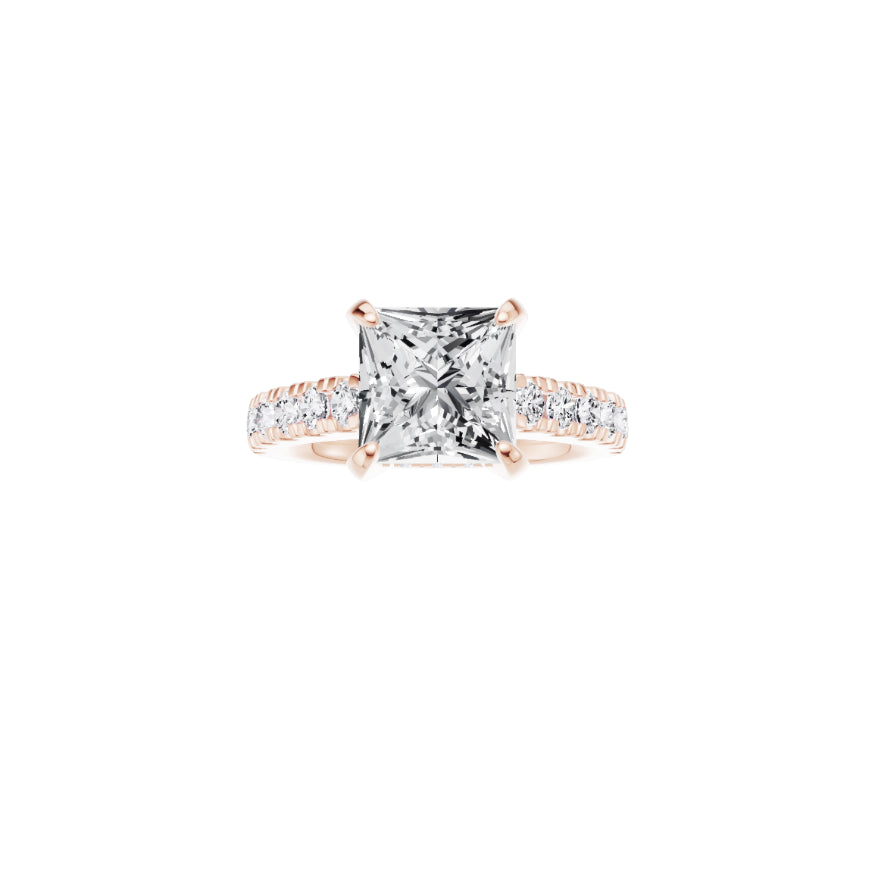 18ct EF VS laboratory grown diamond u claw setting ring with a princess  diamond in a hidden halo setting