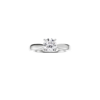 18ct EF VS laboratory grown diamond classic d ring with a round brilliant diamond in a classic claw setting