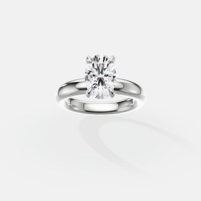 14ct EF VS laboratory grown diamond classic d ring with a round brilliant diamond in a classic claw setting