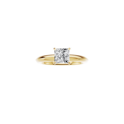 18ct EF VS laboratory grown diamond knife edge ring with a  princess  diamond in a classic claw setting