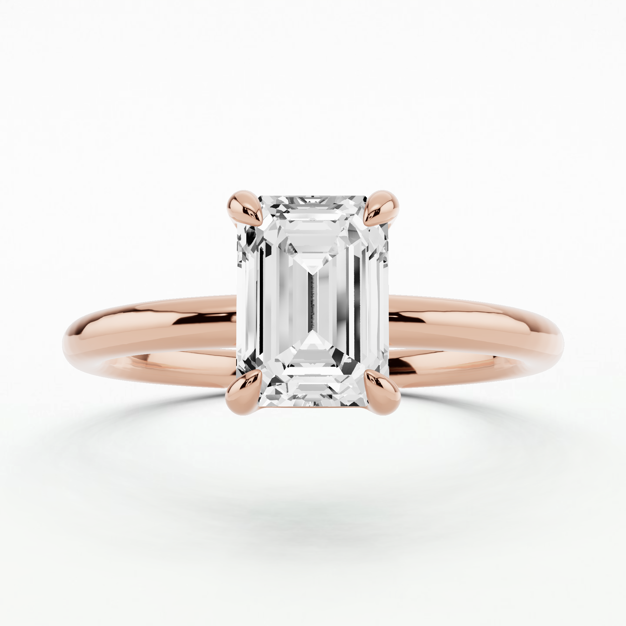 Plain Shank Lab Grown Diamond Solitaire Ring-Emerald Cut – Dream ...