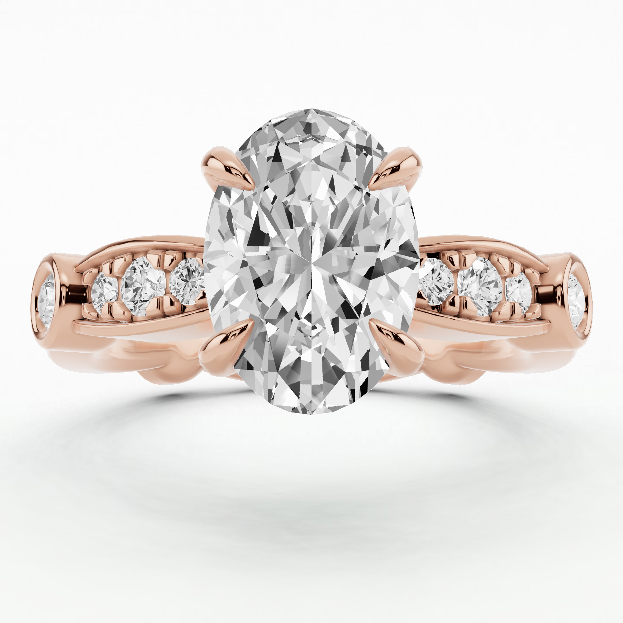Studded Milgrain Lab Grown Solitaire Diamond Ring-Oval – Dream Diamonds ...