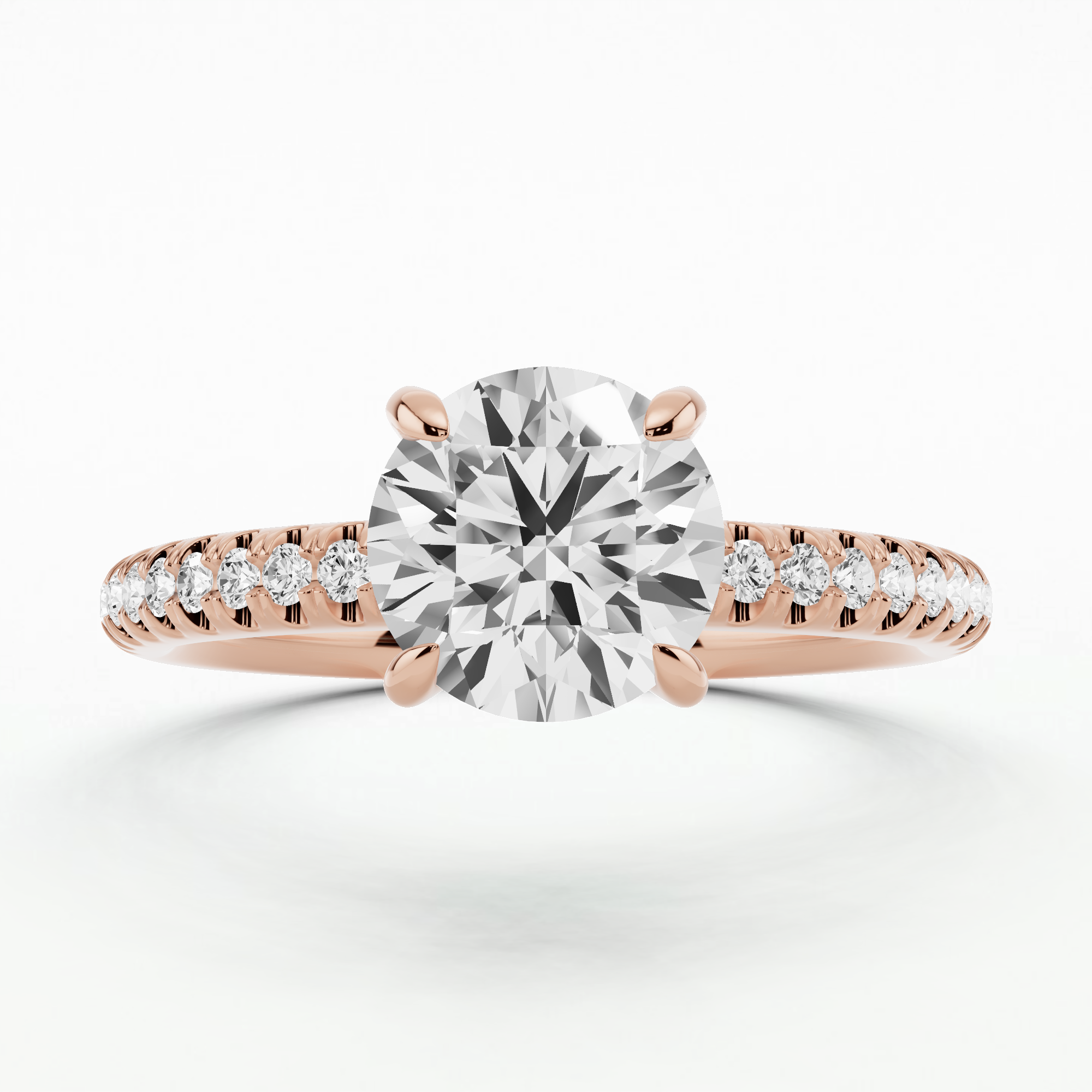 Lunar Pave Lab Grown Solitaire Diamond Ring-Round – Dream Diamonds ...