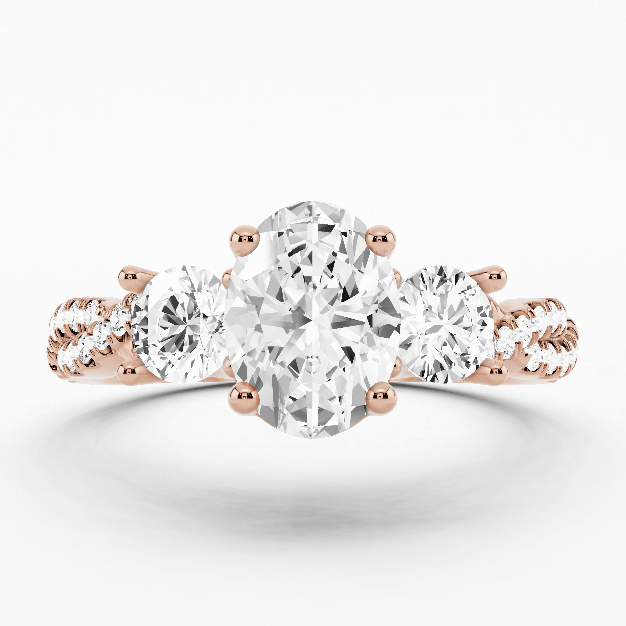 Forever Entwined Three Stone Solitaire Ring-Oval – Dream Diamonds Jewellery