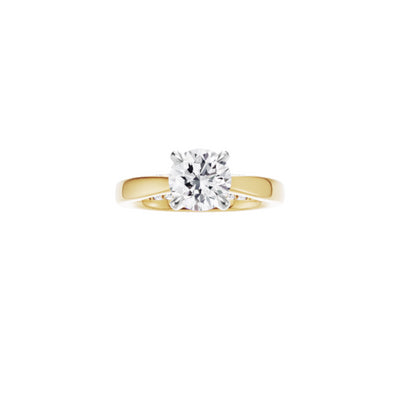 18ct EF VS laboratory grown diamond diamond accent ring with a round brilliant diamond in a classic claw setting