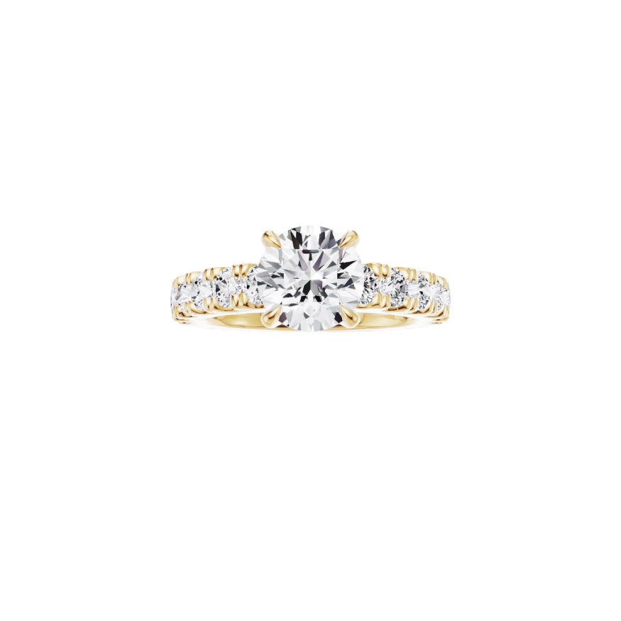 18ct EF VS laboratory grown diamond u claw setting ring with a round brilliant diamond in a classic claw setting