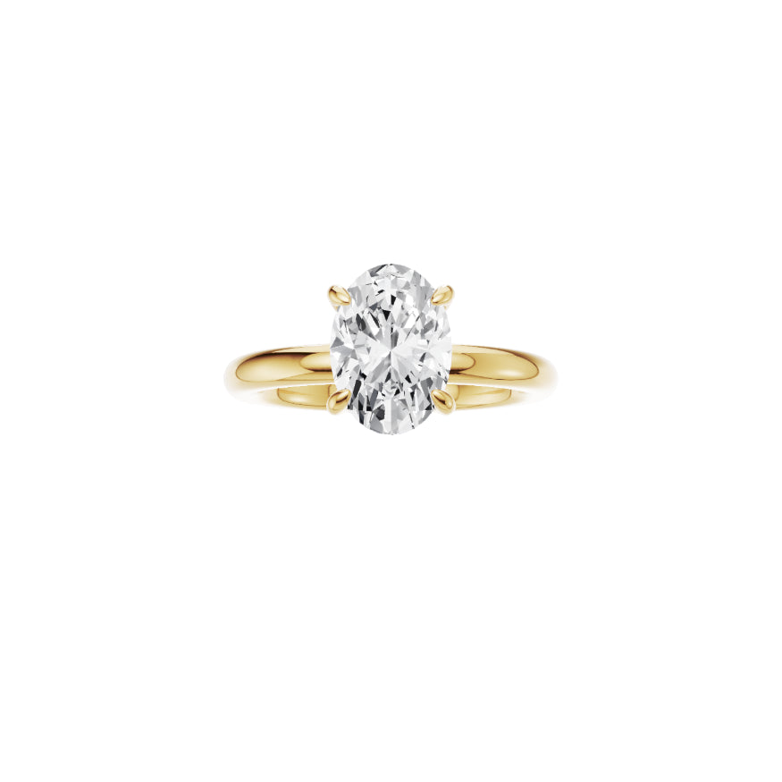 18ct EF VS laboratory grown diamond classic d ring with a oval cut diamond in a classic claw setting